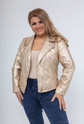 Faux Læder Jakke Metallic